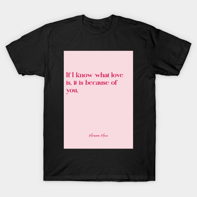 Best love quotes - Hermann Hesse T-Shirt by Labonneepoque